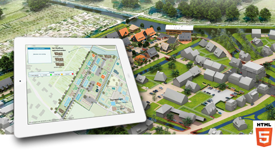 Dynamische plattegronden en tools voor nieuwbouw websites voor nieuwbouwmakelaars en projectontwikkelaars, in HTML5 dus ook voor iPad & iPhone